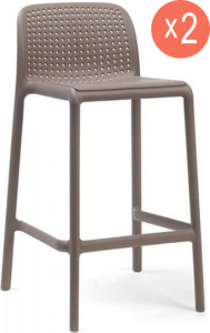 Комплект пластиковых полубарных стульев Nardi Lido Mini Set 2 стеклопластик тортора Фото 1