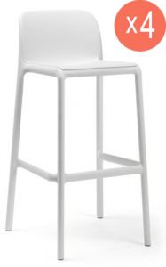 Комплект пластиковых барных стульев Nardi Faro Set 4 стеклопластик белый Фото 1