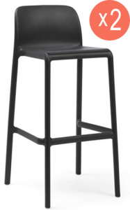 Комплект пластиковых барных стульев Nardi Faro Set 2 стеклопластик антрацит Фото 1