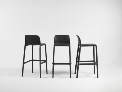 Комплект пластиковых барных стульев Nardi Faro Set 2 стеклопластик антрацит Фото 6