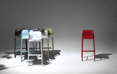 Комплект пластиковых барных стульев Nardi Faro Set 2 стеклопластик антрацит Фото 8