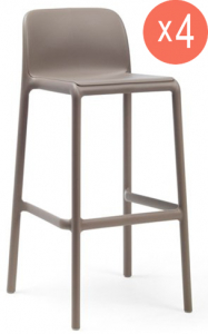 Комплект пластиковых барных стульев Nardi Faro Set 4 стеклопластик тортора Фото 1