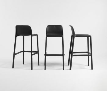 Комплект пластиковых полубарных стульев Nardi Faro Mini Set 4 стеклопластик антрацит Фото 5