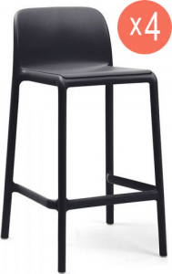 Комплект пластиковых полубарных стульев Nardi Faro Mini Set 4 стеклопластик антрацит Фото 1