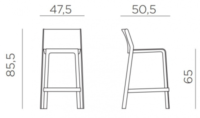 Комплект пластиковых полубарных стульев Nardi Trill Stool Mini Set 2 стеклопластик тортора Фото 2