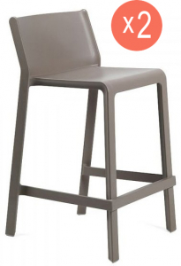 Комплект пластиковых полубарных стульев Nardi Trill Stool Mini Set 2 стеклопластик тортора Фото 1