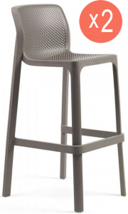 Комплект пластиковых барных стульев Nardi Net Stool Set 2 стеклопластик тортора Фото 1