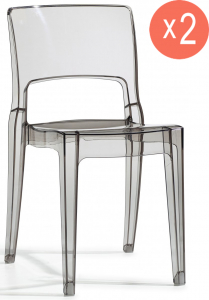 Комплект прозрачных стульев Scab Design Isy Antishock Set 2 поликарбонат серый Фото 1