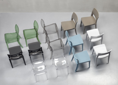 Комплект прозрачных стульев Scab Design Isy Antishock Set 4 поликарбонат серый Фото 7