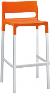 Комплект пластиковых барных стульев Scab Design Divo Set 2 анодированный алюминий, стеклопластик оранжевый Фото 4