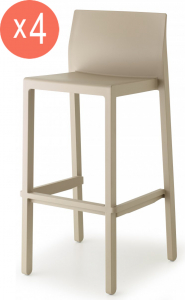 Комплект пластиковых барных стульев Scab Design Kate Set 4 технополимер тортора Фото 1