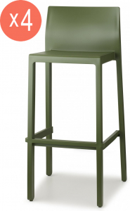 Комплект пластиковых барных стульев Scab Design Kate Set 4 технополимер зеленый Фото 1