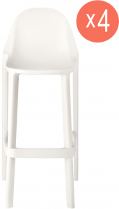 Комплект пластиковых барных стульев Scab Design Piu Set 4 стеклопластик лен Фото 1