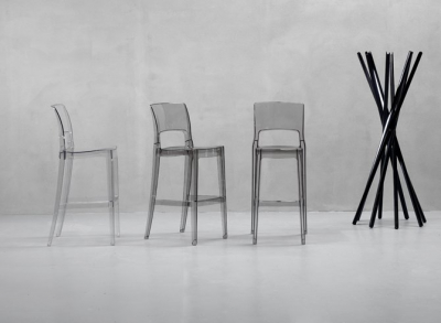 Комплект барных прозрачных стульев Scab Design Isy Antishock Set 2 поликарбонат прозрачный Фото 4