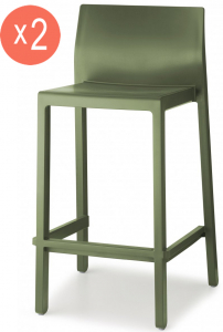 Комплект пластиковых полубарных стульев Scab Design Kate Set 2 технополимер зеленый Фото 1