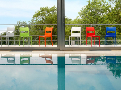 Комплект пластиковых стульев Scab Design Sai Set 4 стеклопластик оранжевый Фото 4