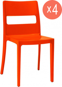 Комплект пластиковых стульев Scab Design Sai Set 4 стеклопластик оранжевый Фото 1