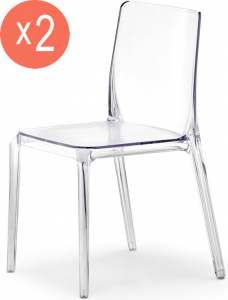 Комплект прозрачных стульев PEDRALI Blitz Set 2 поликарбонат прозрачный Фото 1