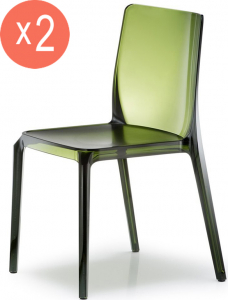 Комплект прозрачных стульев PEDRALI Blitz Set 2 поликарбонат зеленый Фото 1