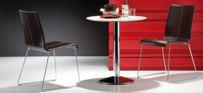 Комплект офисных стульев PEDRALI Kuadra Set 4 сталь, искусственная кожа темно-рыжий Фото 12