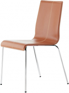 Комплект офисных стульев PEDRALI Kuadra Set 4 сталь, искусственная кожа темно-рыжий Фото 5