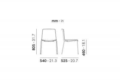 Комплект пластиковых стульев PEDRALI Tweet Set 2 металл, стеклопластик белый, черный Фото 2