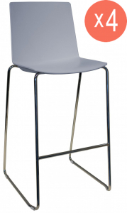 Комплект пластиковых барных стульев Gaber Kanvas ST 76 Set 4 металл, технополимер хром, жемчужный серый Фото 1
