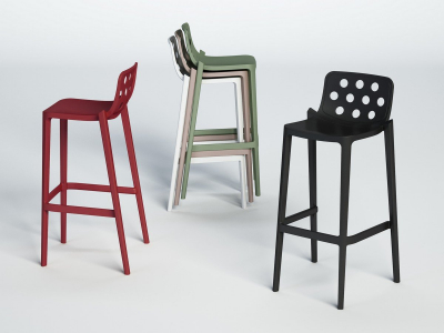 Комплект пластиковых барных стульев Gaber Isidoro 76 Set 2 металл-полимер серый Фото 9