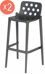 Комплект пластиковых барных стульев Gaber Isidoro 76 Set 2 металл-полимер серый Фото 1