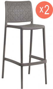 Комплект пластиковых барных стульев PAPATYA Fame-S Bar 75 Set 2 стеклопластик тортора Фото 1