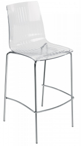 Комплект прозрачных барных стульев PAPATYA X-Treme BSL Set 2 сталь, поликарбонат хромированный, прозрачный Фото 4