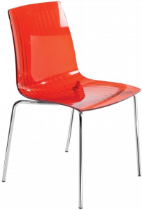 Комплект прозрачных стульев PAPATYA X-Treme S Set 2 сталь, поликарбонат хромированный, красный Фото 4