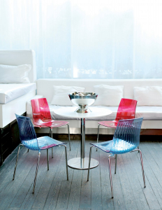 Комплект прозрачных стульев PAPATYA X-Treme S Set 2 сталь, поликарбонат хромированный, красный Фото 10