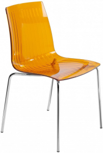 Комплект прозрачных стульев PAPATYA X-Treme S Set 2 сталь, поликарбонат хромированный, оранжевый Фото 4