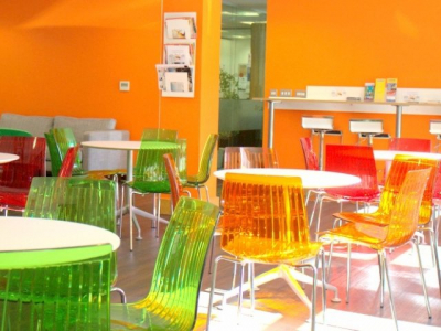 Комплект прозрачных стульев PAPATYA X-Treme S Set 2 сталь, поликарбонат хромированный, оранжевый Фото 7