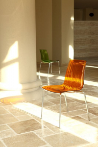 Комплект прозрачных стульев PAPATYA X-Treme S Set 2 сталь, поликарбонат хромированный, оранжевый Фото 5