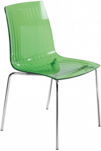 Комплект прозрачных стульев PAPATYA X-Treme S Set 4 сталь, поликарбонат хромированный, зеленый Фото 4