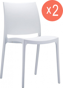 Комплект пластиковых стульев Siesta Contract Maya Set 2 пластик белый Фото 1