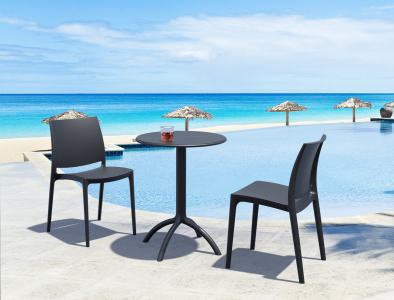 Комплект пластиковых стульев Siesta Contract Maya Set 2 пластик черный Фото 9