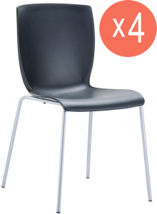 Комплект пластиковых стульев Siesta Contract Mio Set 4 сталь, полипропилен черный Фото 1