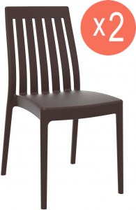 Комплект пластиковых стульев Siesta Contract Soho Set 2 стеклопластик коричневый Фото 1