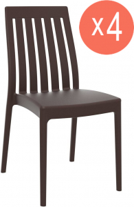 Комплект пластиковых стульев Siesta Contract Soho Set 4 стеклопластик коричневый Фото 1
