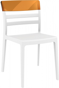 Комплект пластиковых стульев Siesta Contract Moon Set 2 стеклопластик, поликарбонат белый, янтарный Фото 4