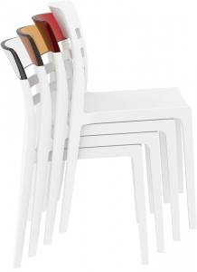 Комплект пластиковых стульев Siesta Contract Moon Set 2 стеклопластик, поликарбонат белый, янтарный Фото 8