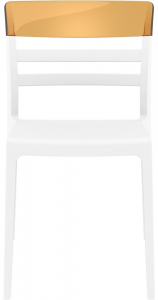 Комплект пластиковых стульев Siesta Contract Moon Set 4 стеклопластик, поликарбонат белый, янтарный Фото 4