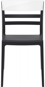 Комплект пластиковых стульев Siesta Contract Moon Set 2 стеклопластик, поликарбонат черный, прозрачный Фото 8
