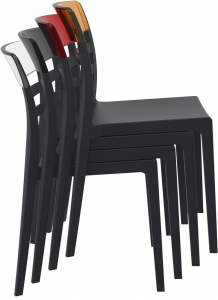 Комплект пластиковых стульев Siesta Contract Moon Set 2 стеклопластик, поликарбонат черный, прозрачный Фото 9