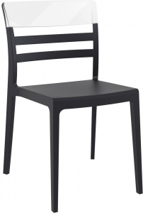 Комплект пластиковых стульев Siesta Contract Moon Set 4 стеклопластик, поликарбонат черный, прозрачный Фото 8