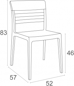 Комплект пластиковых стульев Siesta Contract Moon Set 4 стеклопластик, поликарбонат черный, прозрачный Фото 2