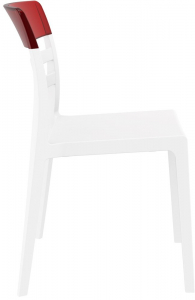 Комплект пластиковых стульев Siesta Contract Moon Set 2 стеклопластик, поликарбонат белый, красный Фото 4